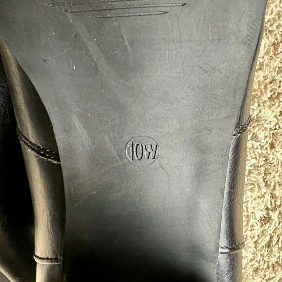 Lane Bryant Black Leather-Look Western Ankle Boots – Block Heel, Size 10W - Picture 8 of 9